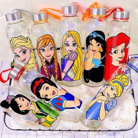 Botella De Vidrio Decorada - Estilo: Princesas Botella De Vidrio Decorada - Estilo: Princesas