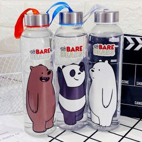 Botella De Vidrio Decorada - Estilo: Osos Escandalosos Botella De Vidrio Decorada - Estilo: Osos Escandalosos