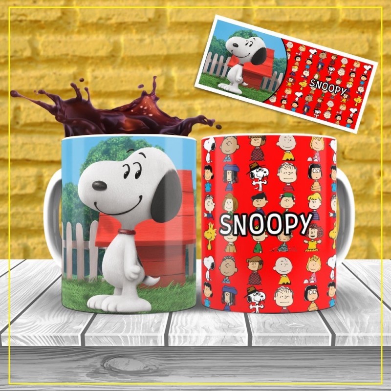 Taza Cerámica Linus y Snoopy