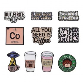 Set de 10 Pines Decorativos - Estilo: Coffee Foto de Set de 10 Pines Decorativos - Estilo: Coffee