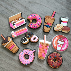 Set de 10 Figuras Decorativas Para Crocs - Estilo: Donuts Foto de Set de 10 Figuras Decorativas pvc para Crocs - Estilo: Donuts