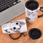Taza de Cerámica con Tapa 600ml - Estilo Gato Chizu Anime