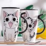 Taza de Cerámica con Tapa 600ml - Estilo Gato Chizu Anime