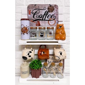 Estación de Café Rústica “Osos Escandalosos” con Mueble de Madera Incluido | ¡Envío Gratis! Foto de Estación de Café Rústica “Osos Escandalosos” con Mueble de Madera Incluido | ¡Envío Gratis!