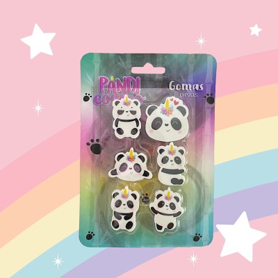 Set de 4 Gomas Para Borrar - Estilo: Pandicornio