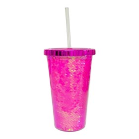 Vaso De Lentejuelas Con Popote