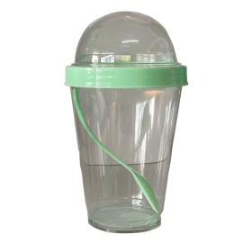 Vaso Con Tapa y Cuchara - Estilo: Saturno