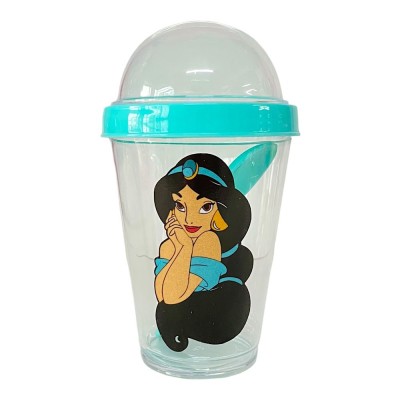 Pequeño Vaso Con Tapa y Cuchara Decorado Personajes - Estilo: Saturno