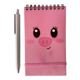 Libreta Con Pluma - Estilo: Puerquitos Libreta Con Pluma - Estilo: Puerquitos
