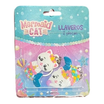 Set De 2 Piezas De Llaveros - Estilo: Mermaid Cat