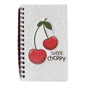 Libreta De Bolsillo Glitter A Rayas - Estilo: Cerezas Foto Libreta De Bolsillo Glitter A Rayas - Estilo: Cerezas