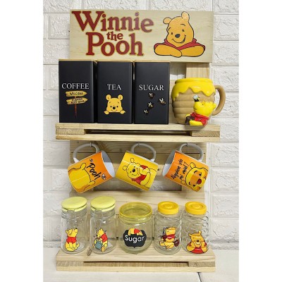 Foto de Estación de Café Rústica “Winnie Pooh” con Mueble de Madera Incluido | ¡Envío Gratis!