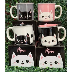 Set de 4 Tazas de Porcelana - Estilo: Miau