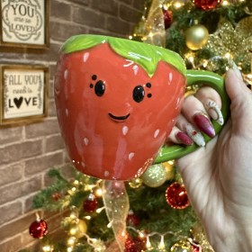 Taza 3d Cerámica - Estilo: Fresa