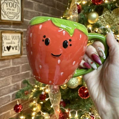 Taza 3d Cerámica - Estilo: Fresa