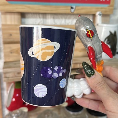 Taza 3d Cerámica - Estilo: Nave Espacial