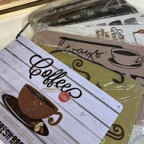 Paquete 8 Placas Decorativas Coffee