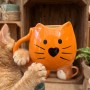 Taza 3d Artesanal Nacional - Estilo: Gato Naranja