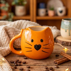 Foto de Taza 3d Artesanal Nacional - Estilo: Gato Naranja
